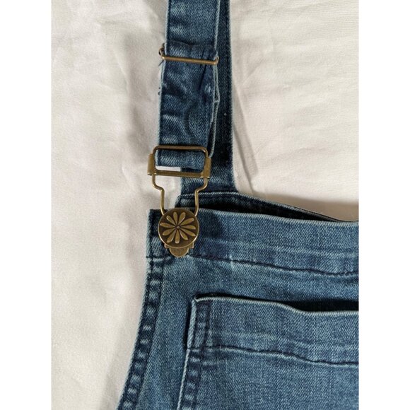 SHOW ME YOUR MUMU Berkeley Bell Overalls Frayed Hem in Dark Rainstorm - Picture 10 of 16